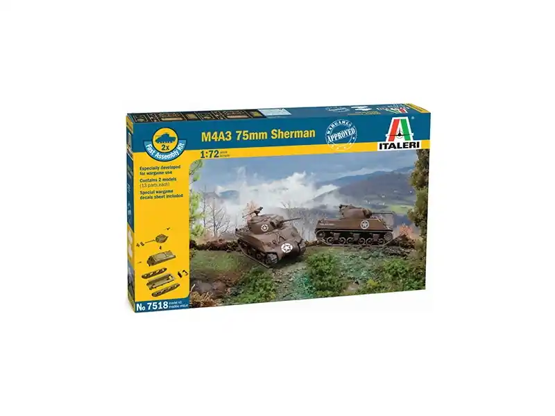 Italeri Easy Kit - M4A3 75 mm SHERMAN (1 72) - Rychlá expedice