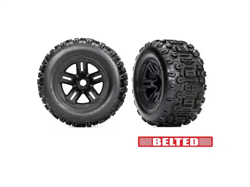Traxxas kolo 3.8", disk černý, pneu Sledgehammer belted (2) - Téměř vyprodáno