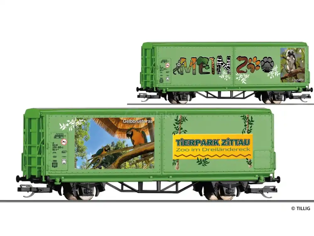 Zvýhodněná cena - TT - Vůz s posuvnými bočnicemi Hbis-tt "Mein Zoo" / TILLIG 14853