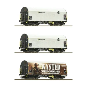 TT - set 3 vozů s posuvnou plachtou Captrain / ROCO 6680023 - Speciální nabídka